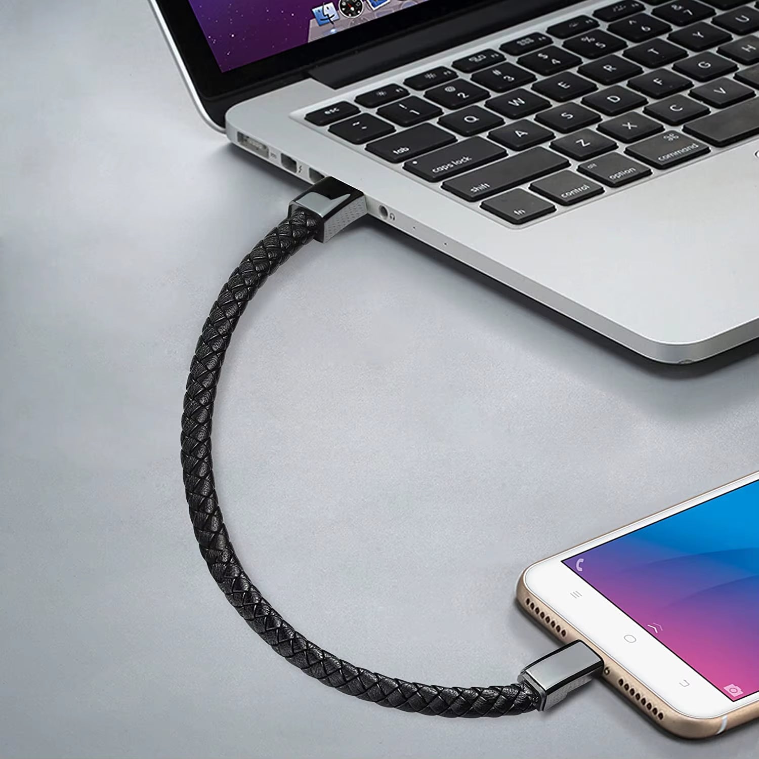 Leather Bracelet Charger USB Charging Cable Braided Cords USB Portable Data Transfer Cable for Iphone Samsung Huawei Xiaomi